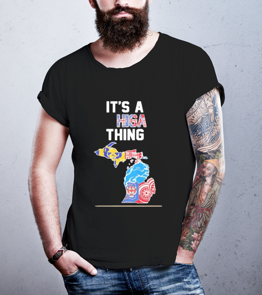 It's A Michigan Thing Detroit Pistons Tigers Red Wings Wolverines T-Shirt