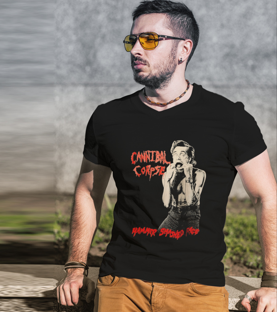Cannibal Corpse Hammer Smashed Face Jim Carrey Ace Ventura Metal Music Band T-Shirt