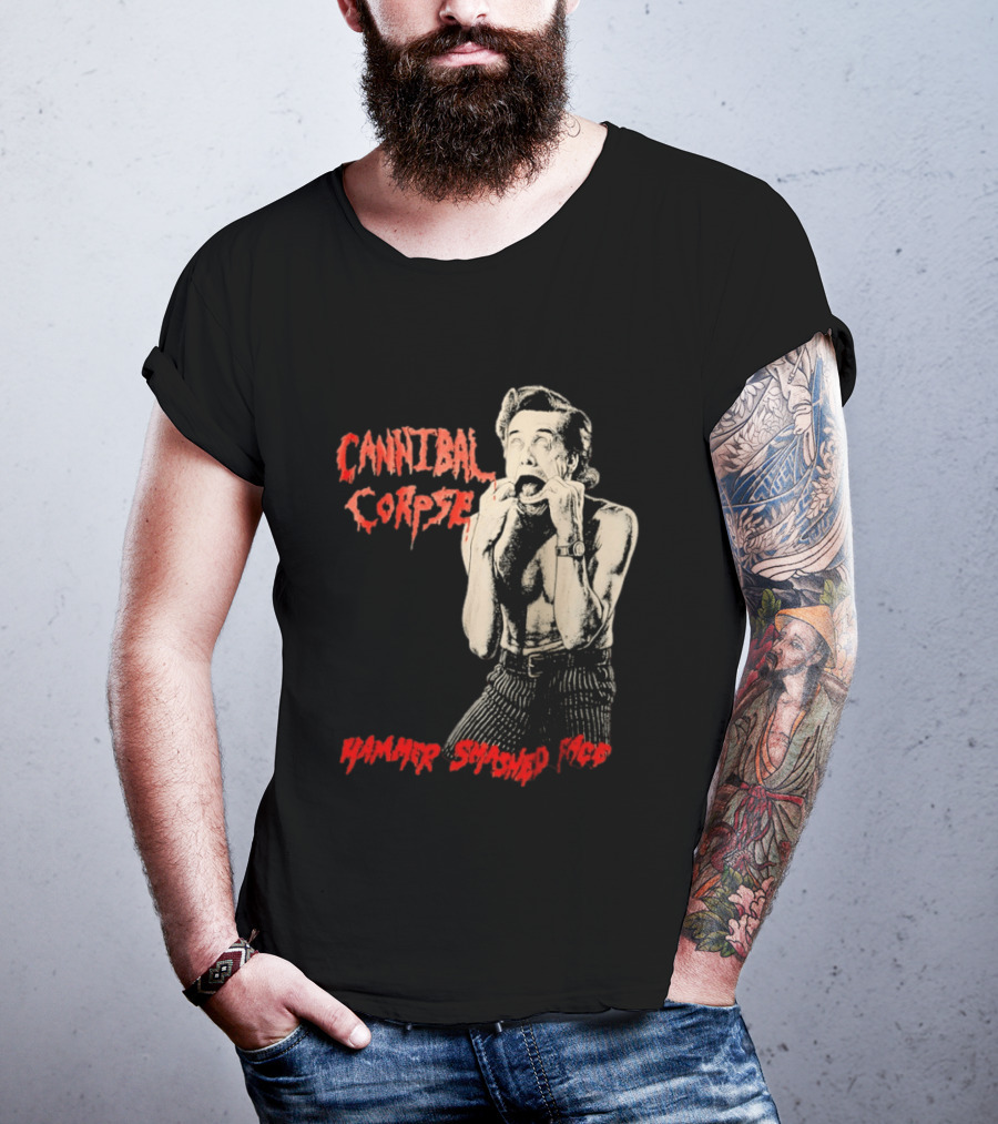 Cannibal Corpse Hammer Smashed Face Jim Carrey Ace Ventura Metal Music Band T-Shirt