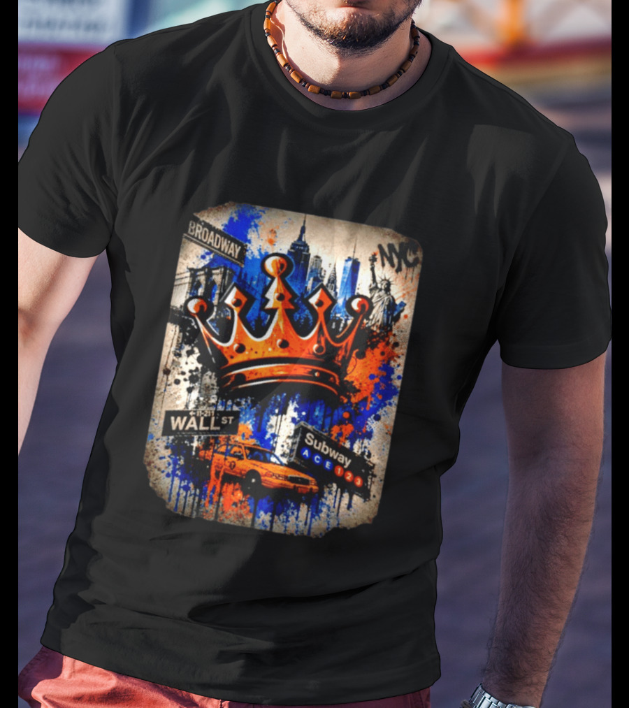 Broadway Wall St Subway NYC Crown Skyline Statue Graffiti T-Shirt