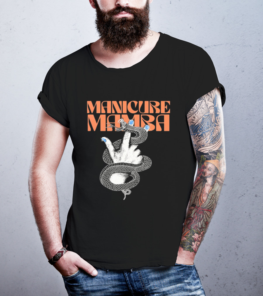 Manicure Mamba Snake Hand Nail Art With Gems T-Shirt