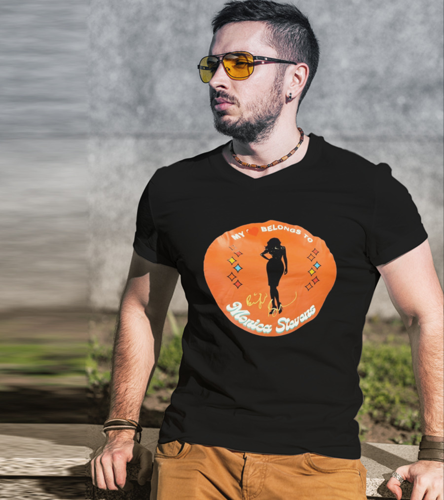 My Heart Belongs To Monica Stevens Silhouette And Signature T-Shirt