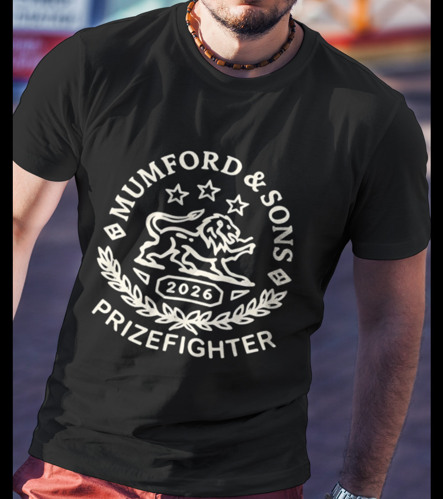 Mumford & Sons Prizefighter 2026 Tour Lion Stars Laurel T-Shirt