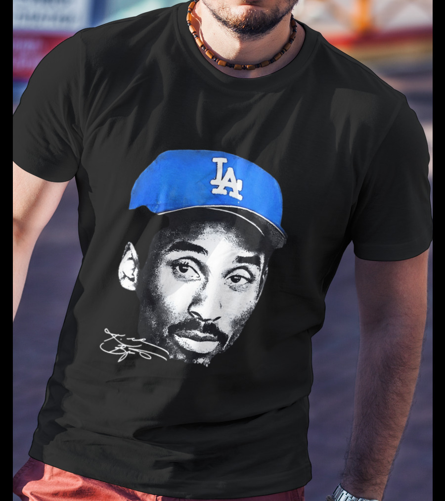 Kobe Bryant Iconic Los Angeles Dodgers LA Hat T-Shirt