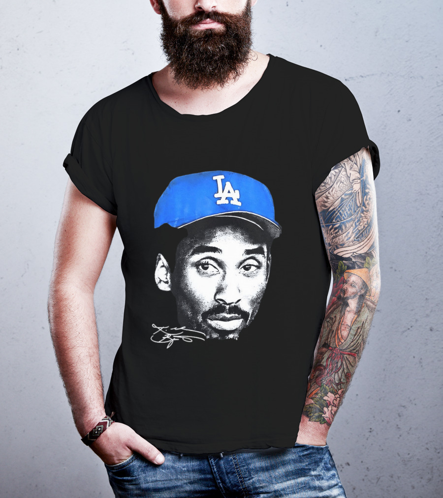 Kobe Bryant Iconic Los Angeles Dodgers LA Hat T-Shirt
