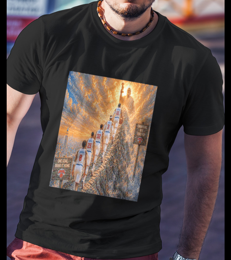 New York Knicks Climbing To Victory Champions NYK Forever One Goal Bring It Home T-Shirt