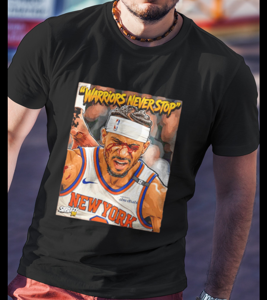 New York Knicks Josh Hart Warriors Never Stop Abu Dhabi Experience T-Shirt