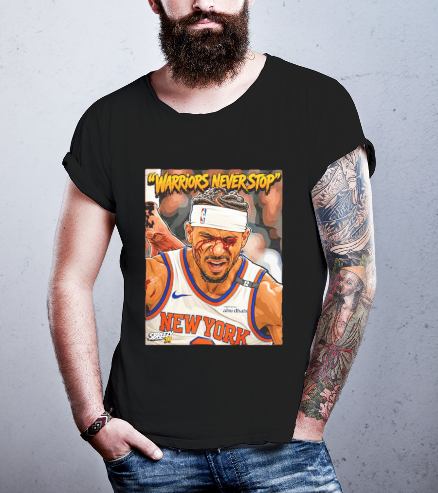 New York Knicks Josh Hart Warriors Never Stop Abu Dhabi Experience T-Shirt