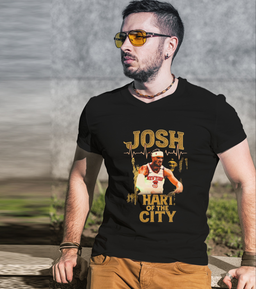 Josh Hart New York Knicks Statue Of Liberty City T-Shirt