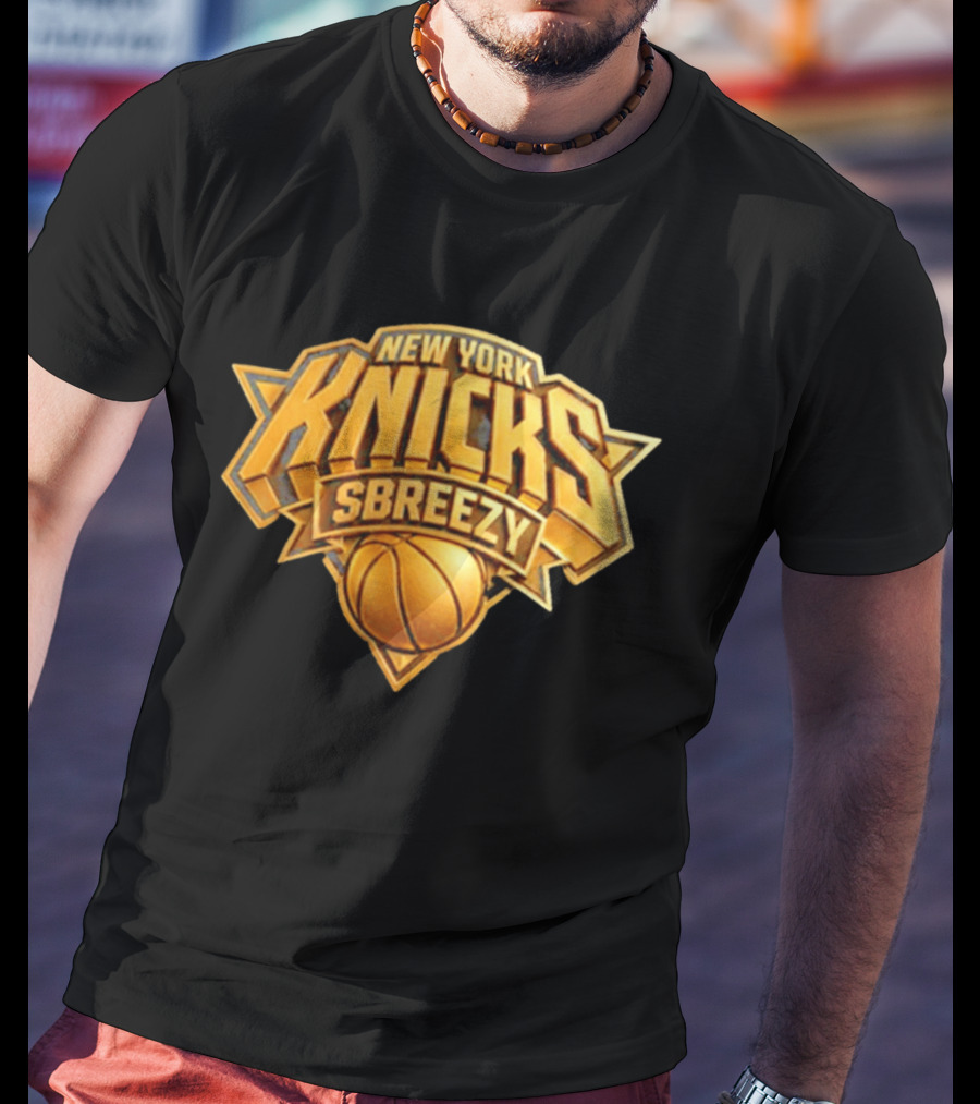 New York Knicks Sbreezy Golden Basketball T-Shirt