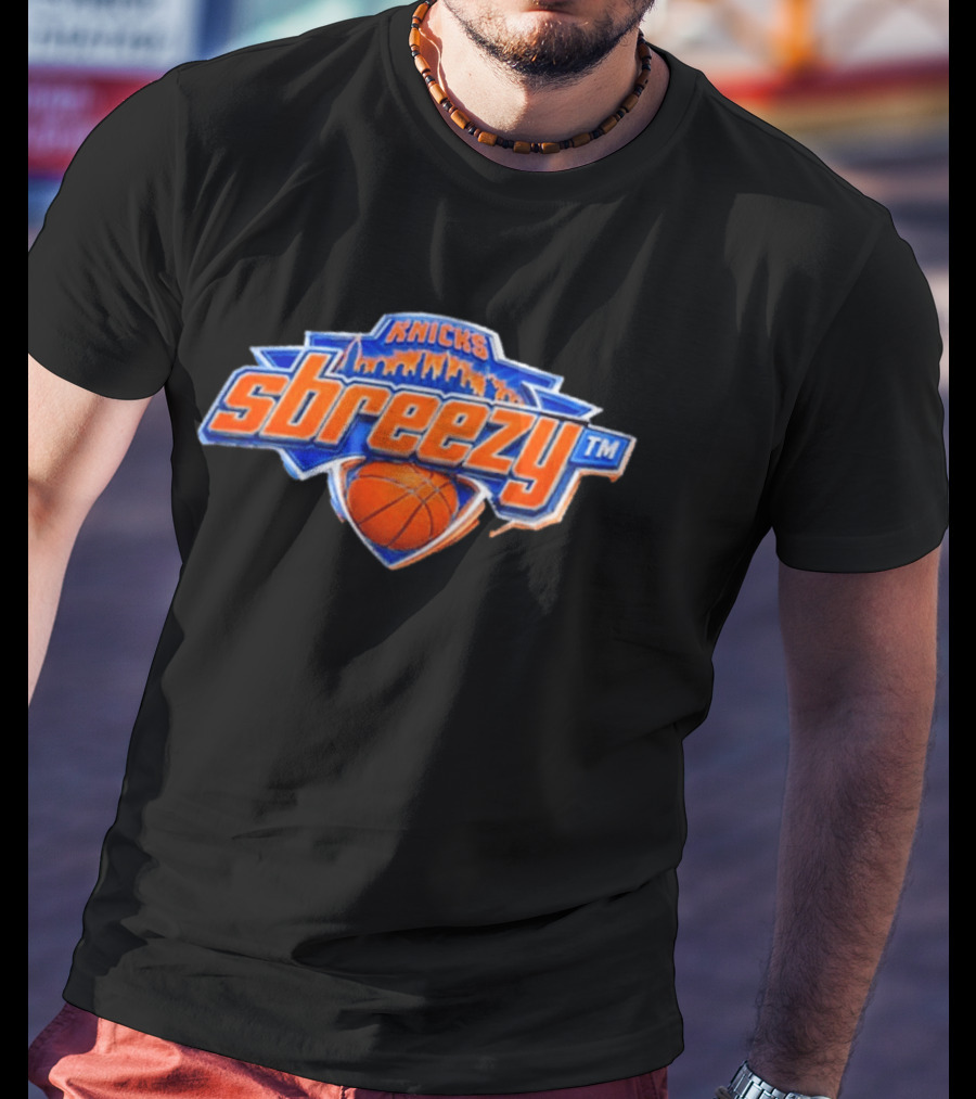 New York Knicks Sbrezzy Skyline Basketball T-Shirt