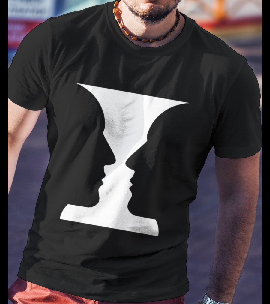 Rubin Vase Optical Illusion Cognitive Psychology Face Perception T-Shirt