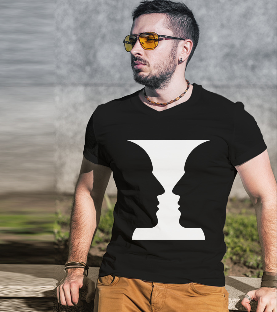 Rubin Vase Optical Illusion Cognitive Psychology Face Perception T-Shirt