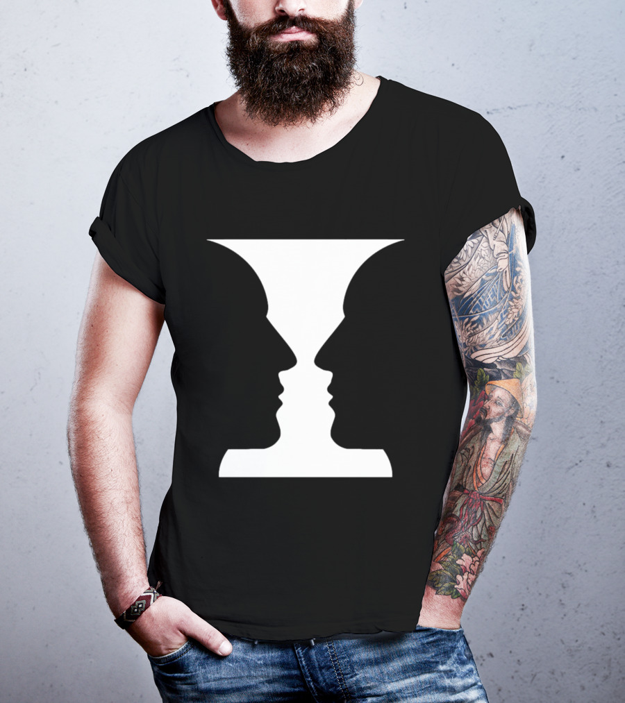 Rubin Vase Optical Illusion Cognitive Psychology Face Perception T-Shirt