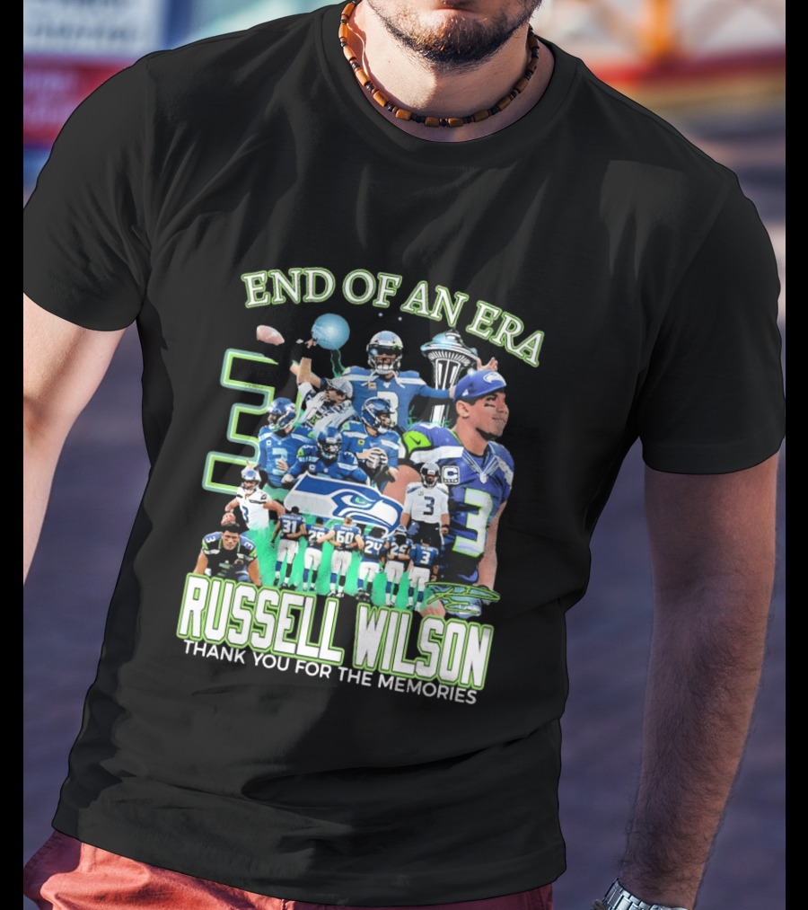 Russell Wilson Seattle Seahawks End Of An Era Thank You For The Memories T-Shirt