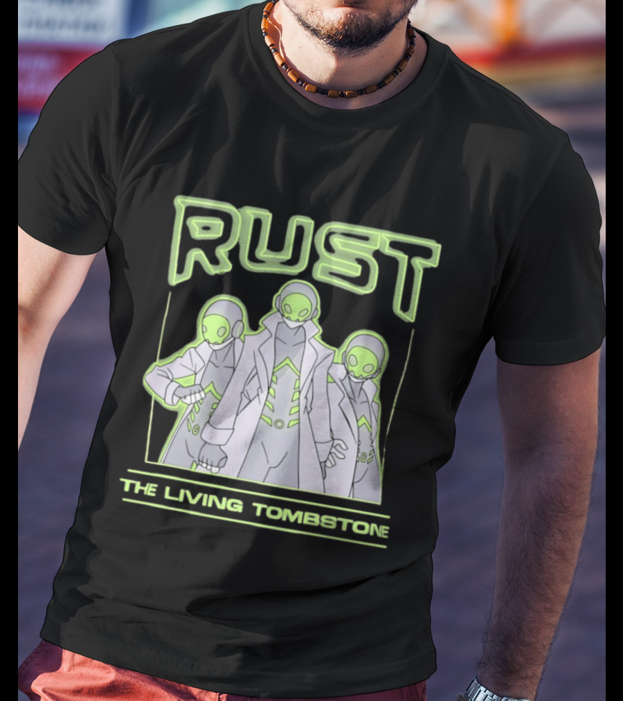 Rust The Living Tombstone Futuristic Sci Fi Characters Music Band T-Shirt