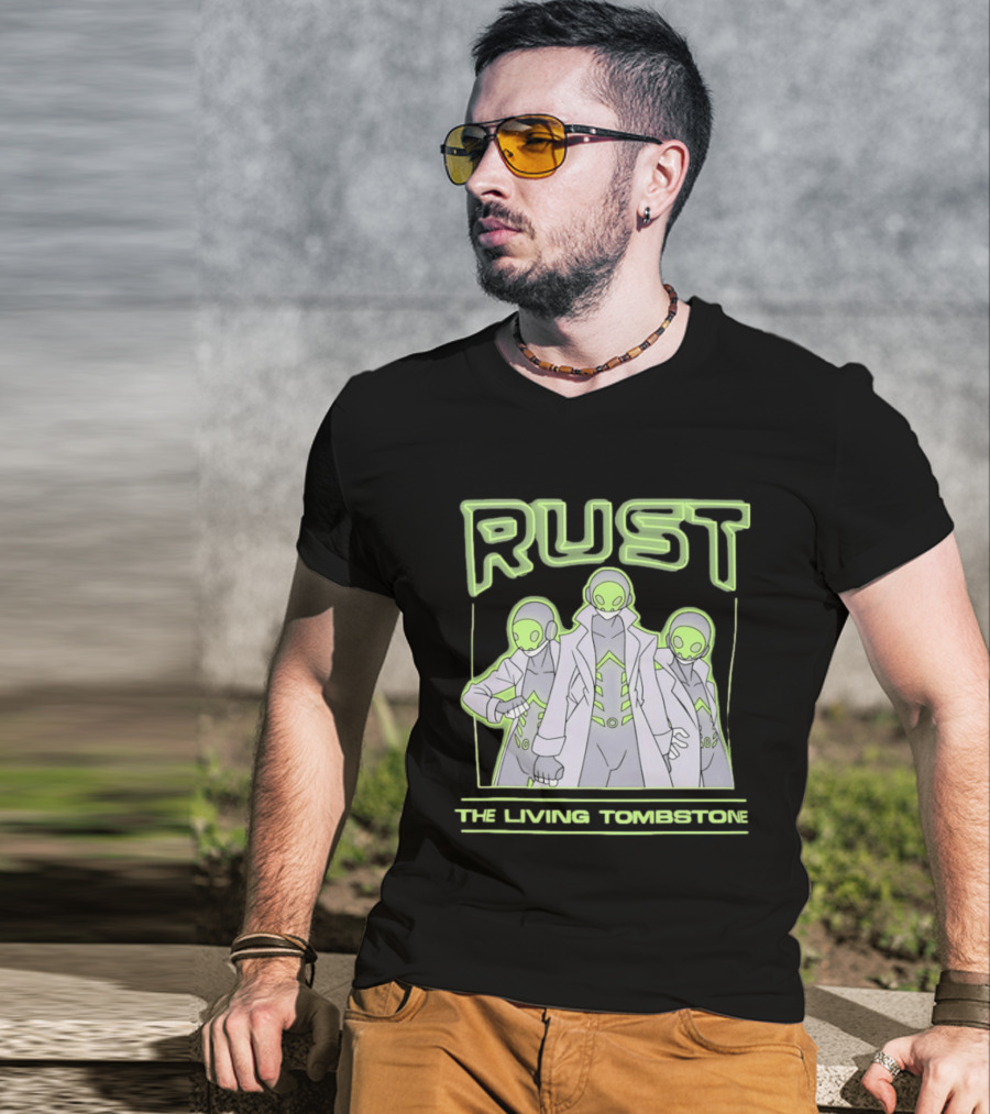 Rust The Living Tombstone Futuristic Sci Fi Characters Music Band T-Shirt
