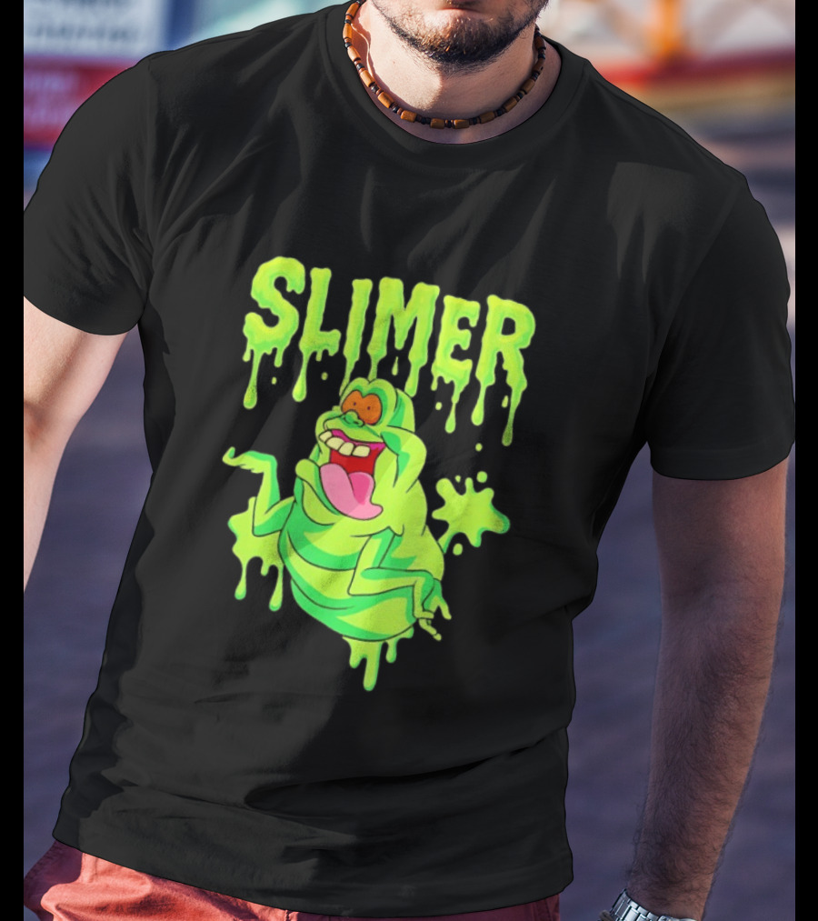 Ghostbusters Slimer Green Ectoplasm Dripping Slime T-Shirt