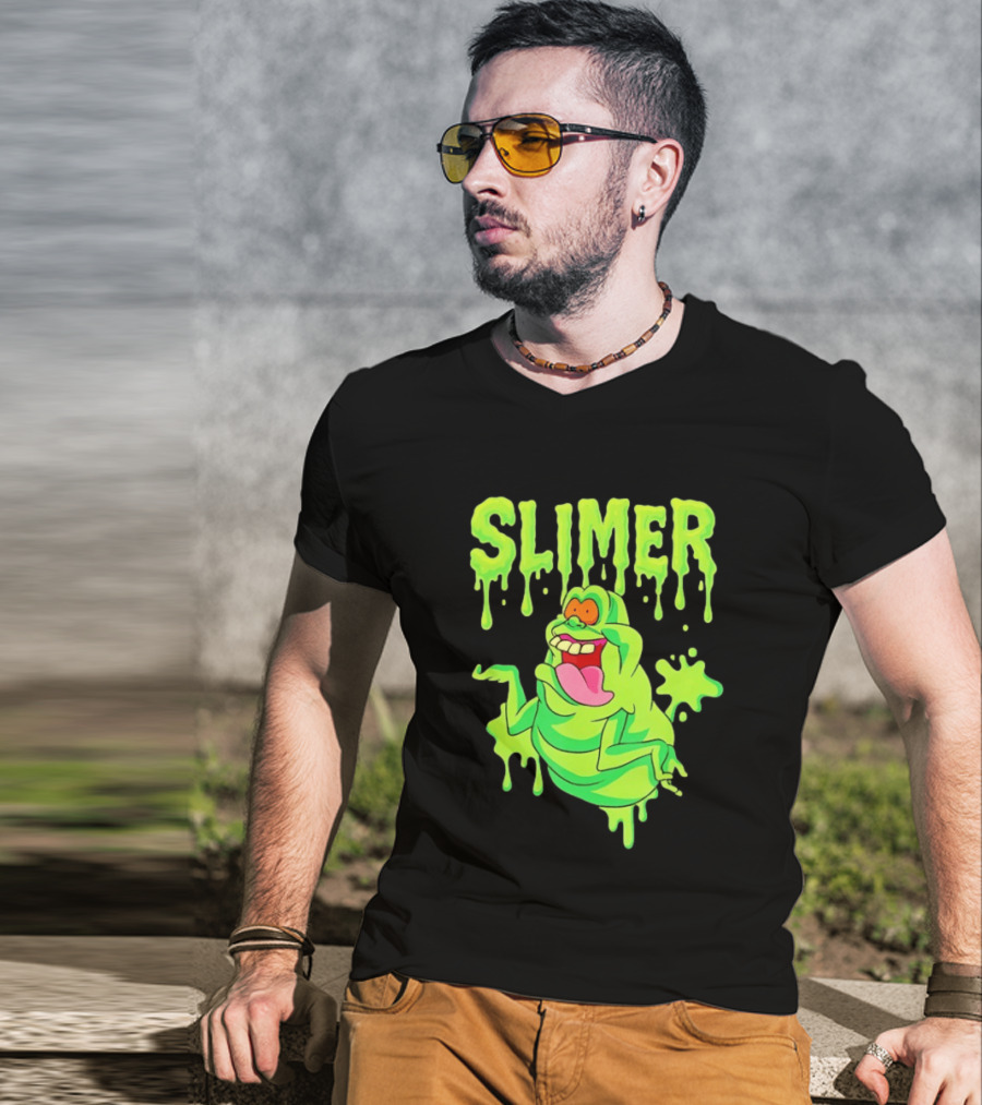 Ghostbusters Slimer Green Ectoplasm Dripping Slime T-Shirt