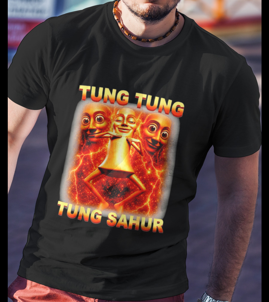 Tung Tung Tung Sahur Meme Brainrot Viral Image T-Shirt