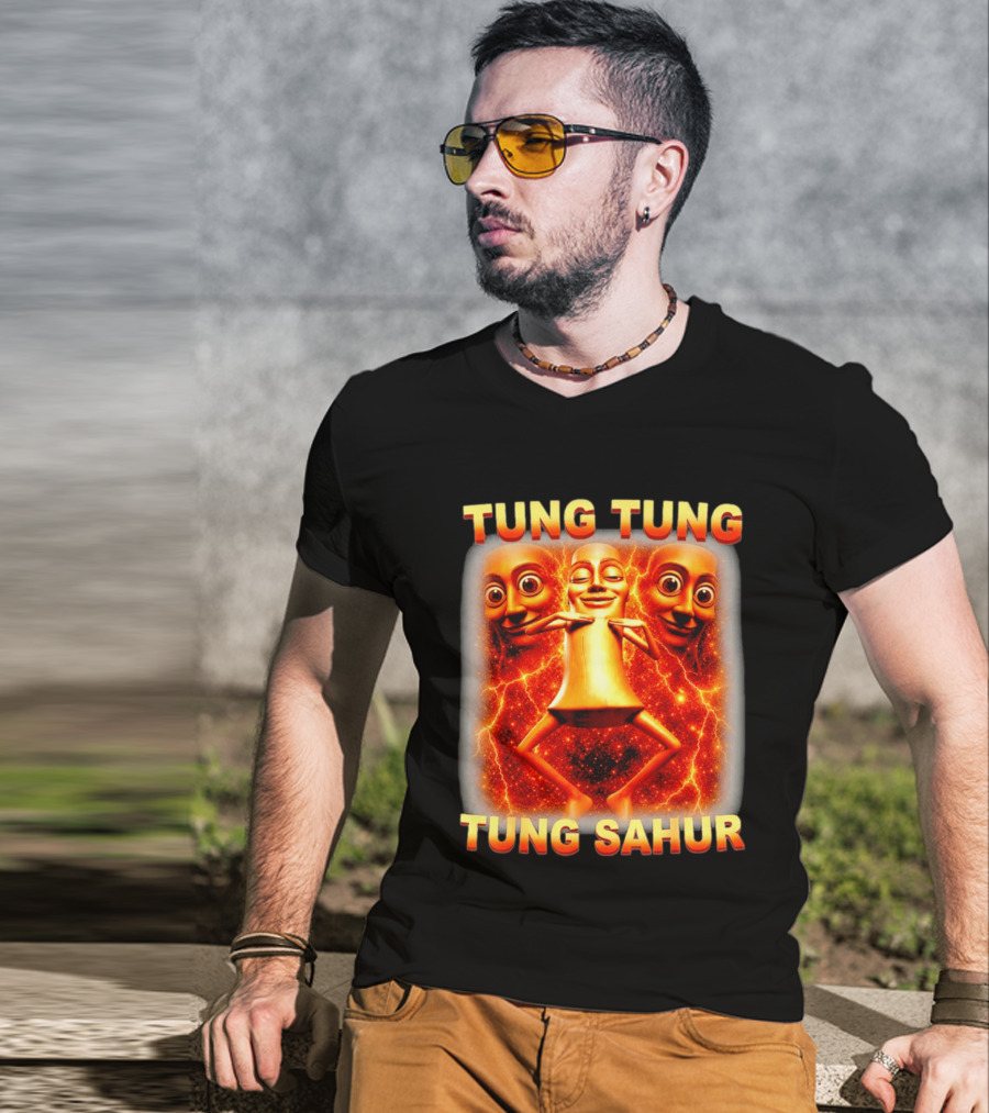 Tung Tung Tung Sahur Meme Brainrot Viral Image T-Shirt
