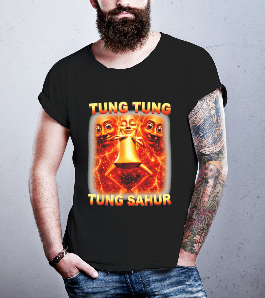 Tung Tung Tung Sahur Meme Brainrot Viral Image T-Shirt