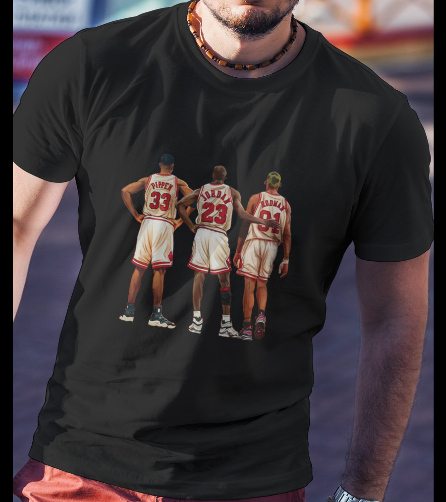 Pippen Jordan Rodman 33 23 91 Chicago Basketball Legends T-Shirt