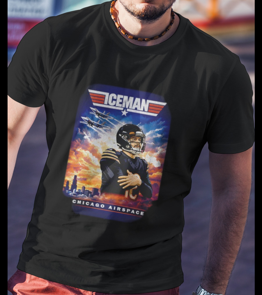 ICEMAN Chicago Airspace Caleb Williams Top Gun Chicago Bears T-Shirt