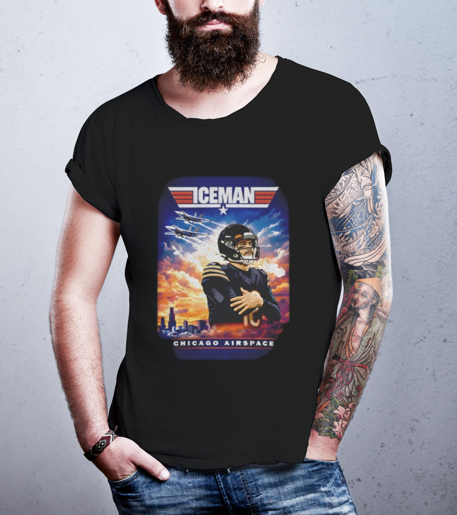 ICEMAN Chicago Airspace Caleb Williams Top Gun Chicago Bears T-Shirt