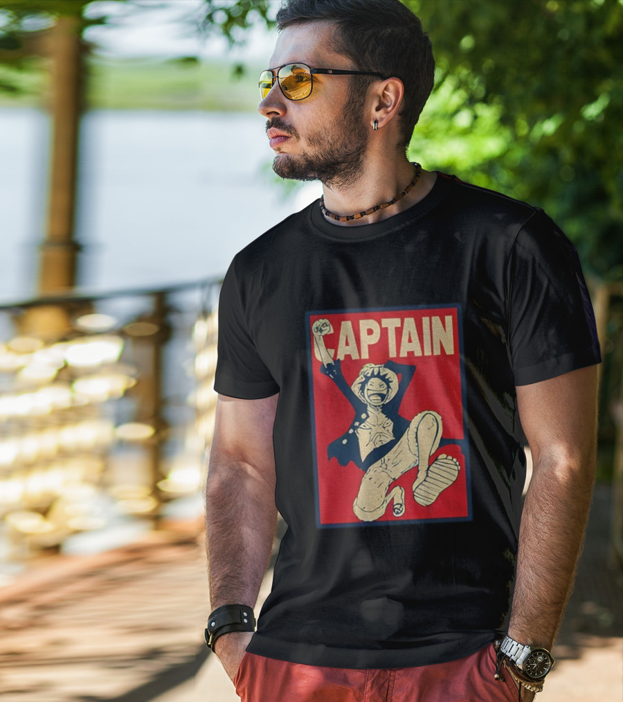 Captain Monkey D Luffy Anime Fan Favorite Adventure Series Hero Design T-Shirt