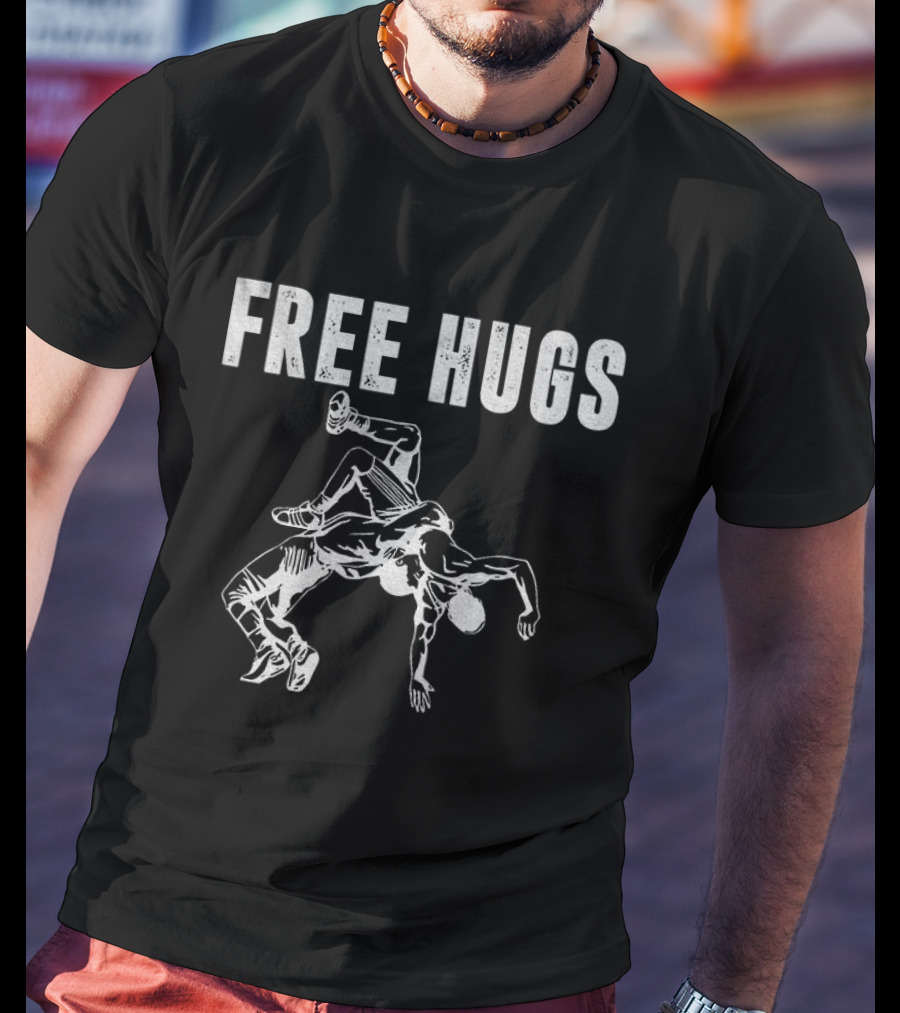 Free Hugs Wrestling Move Grappling Action T-Shirt