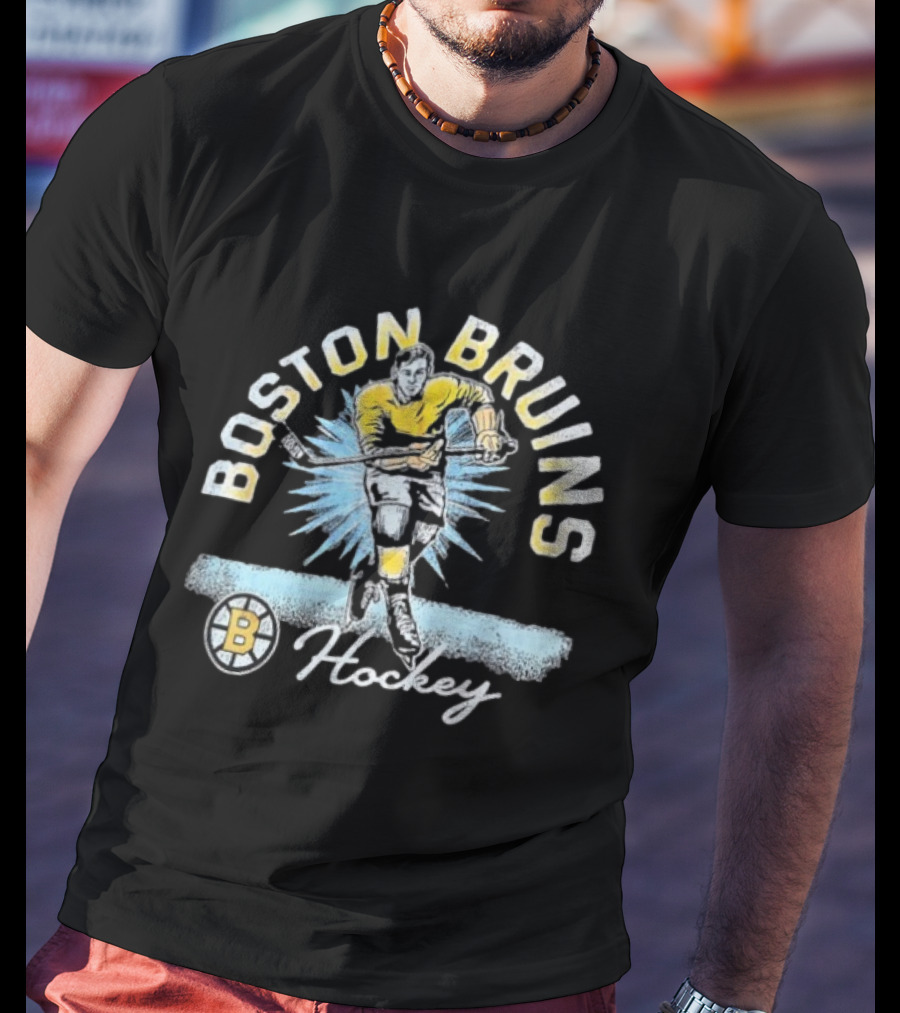 Boston Bruins Hockey NHL Vintage Retro Player Graphic T-Shirt