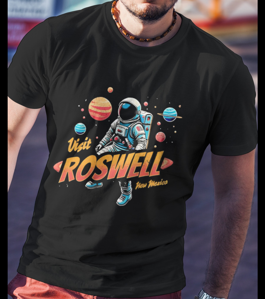Visit Roswell New Mexico Astronaut Space Adventure Planets T-Shirt