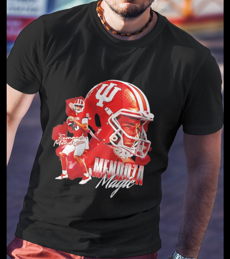 Fernando Mendoza Indiana Mendoza Magic Football Player Collage T-Shirt