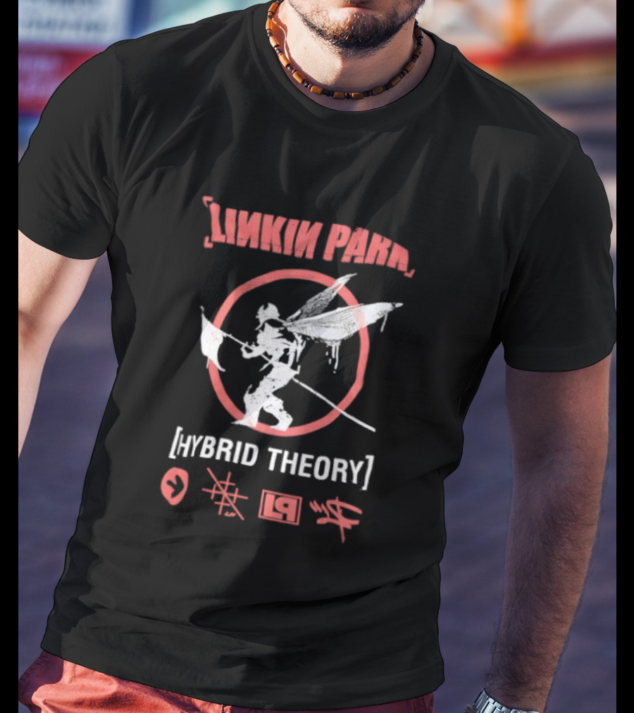 Linkin Park Hybrid Theory Soldier Icon Red Circle Japanese Text Elements T-Shirt