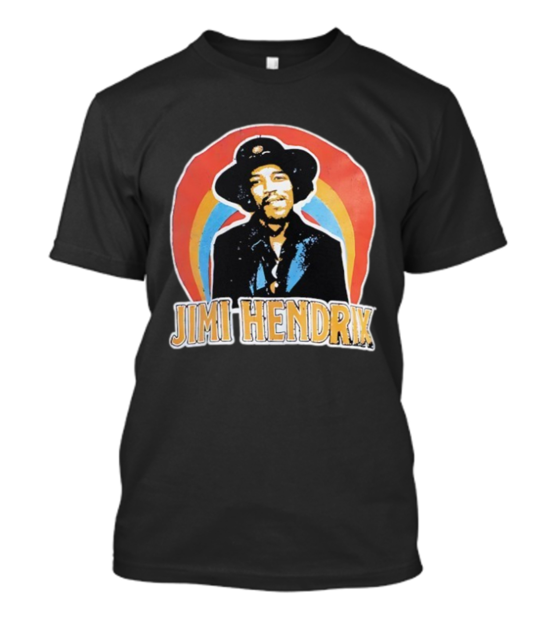 Jimi Hendrix Vintage Retro Rainbow Hat T-Shirt