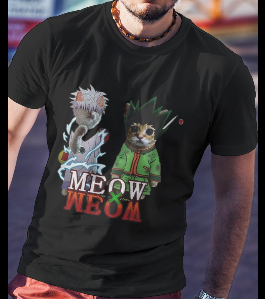 MeowxMeow HxH GonxKillua Cat Anime Parody T-Shirt