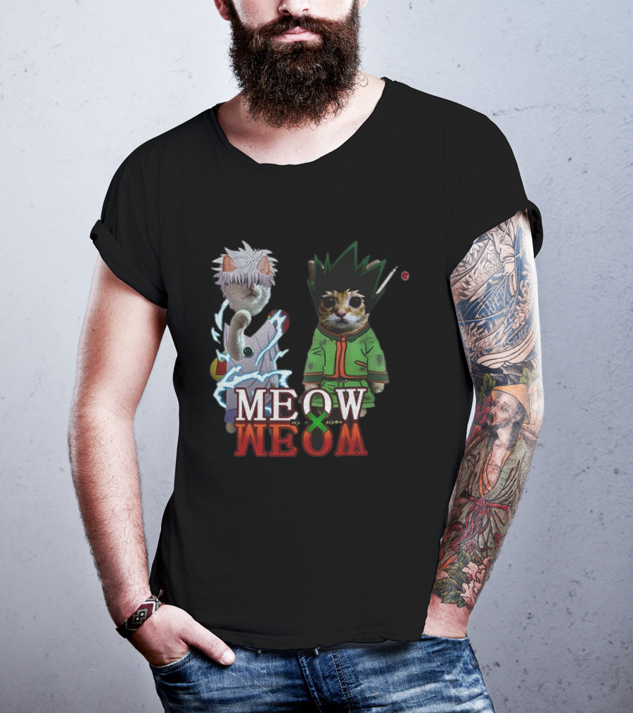 MeowxMeow HxH GonxKillua Cat Anime Parody T-Shirt
