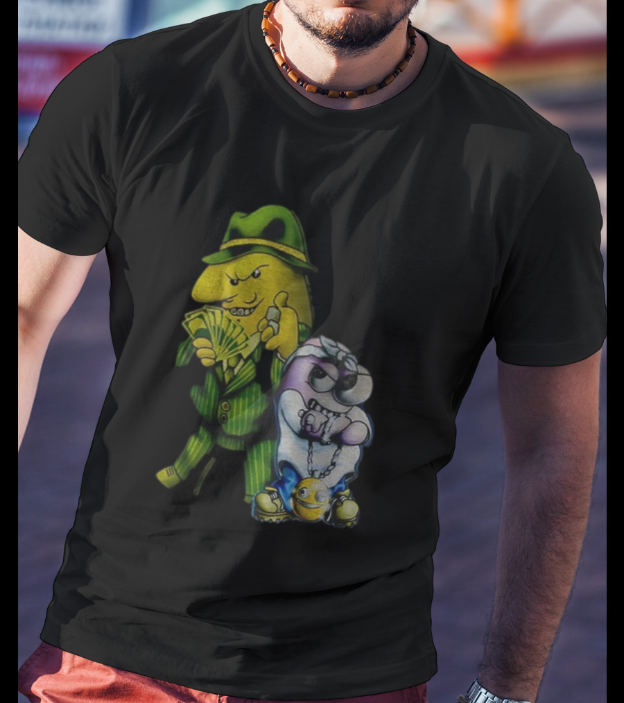 Pim And Charlie Cartoon Money And Chains Gangster Style T-Shirt