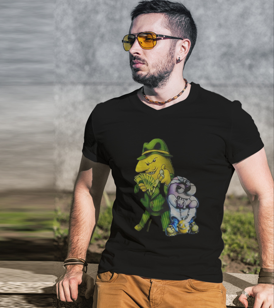 Pim And Charlie Cartoon Money And Chains Gangster Style T-Shirt