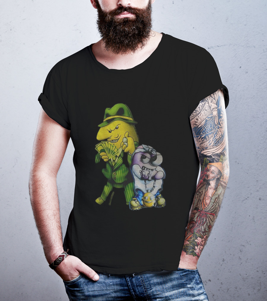 Pim And Charlie Cartoon Money And Chains Gangster Style T-Shirt