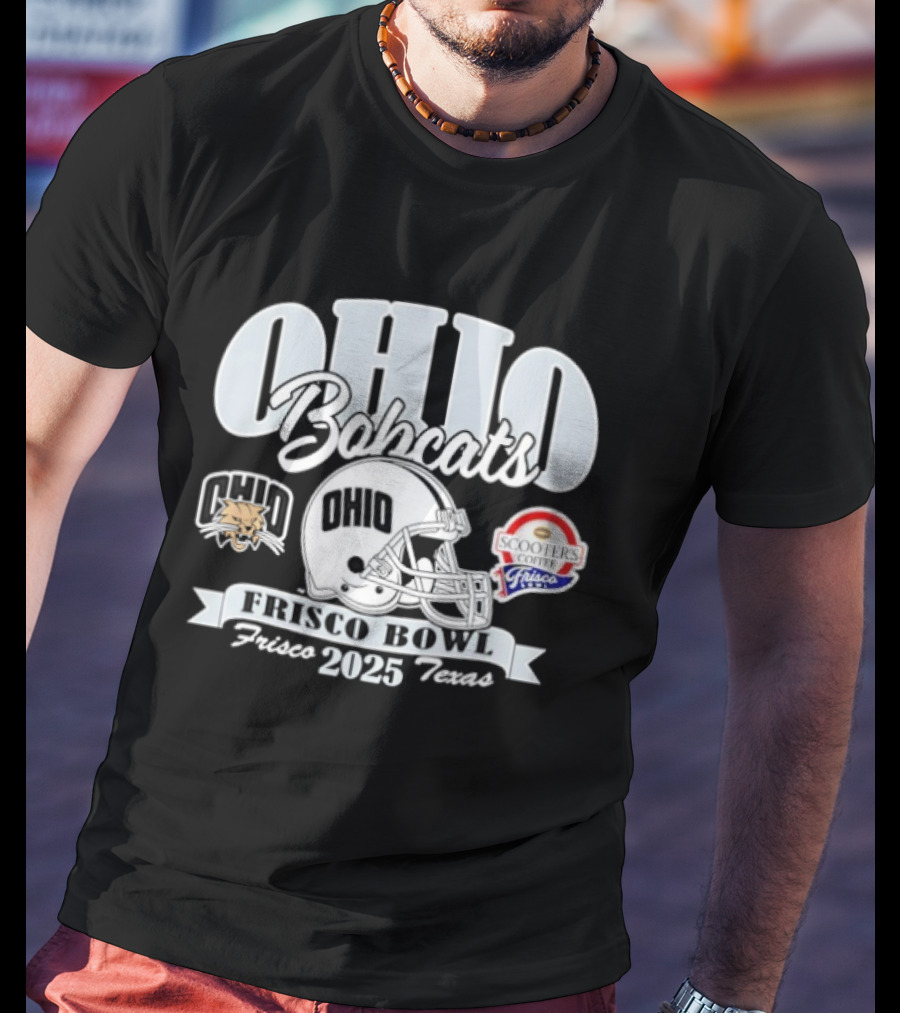 Ohio Bobcats Frisco Bowl 2025 Helmet Theme T-Shirt
