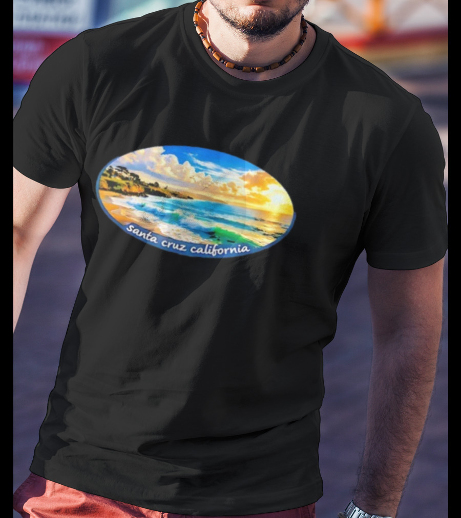 Ocean Coastal Scene Santa Cruz California Sunset T-Shirt