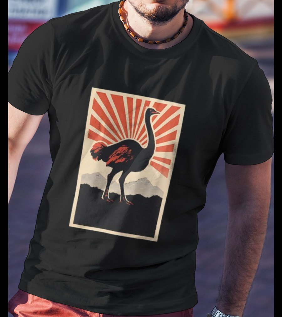 Ostrich Vintage Sunrise Silhouette T-Shirt