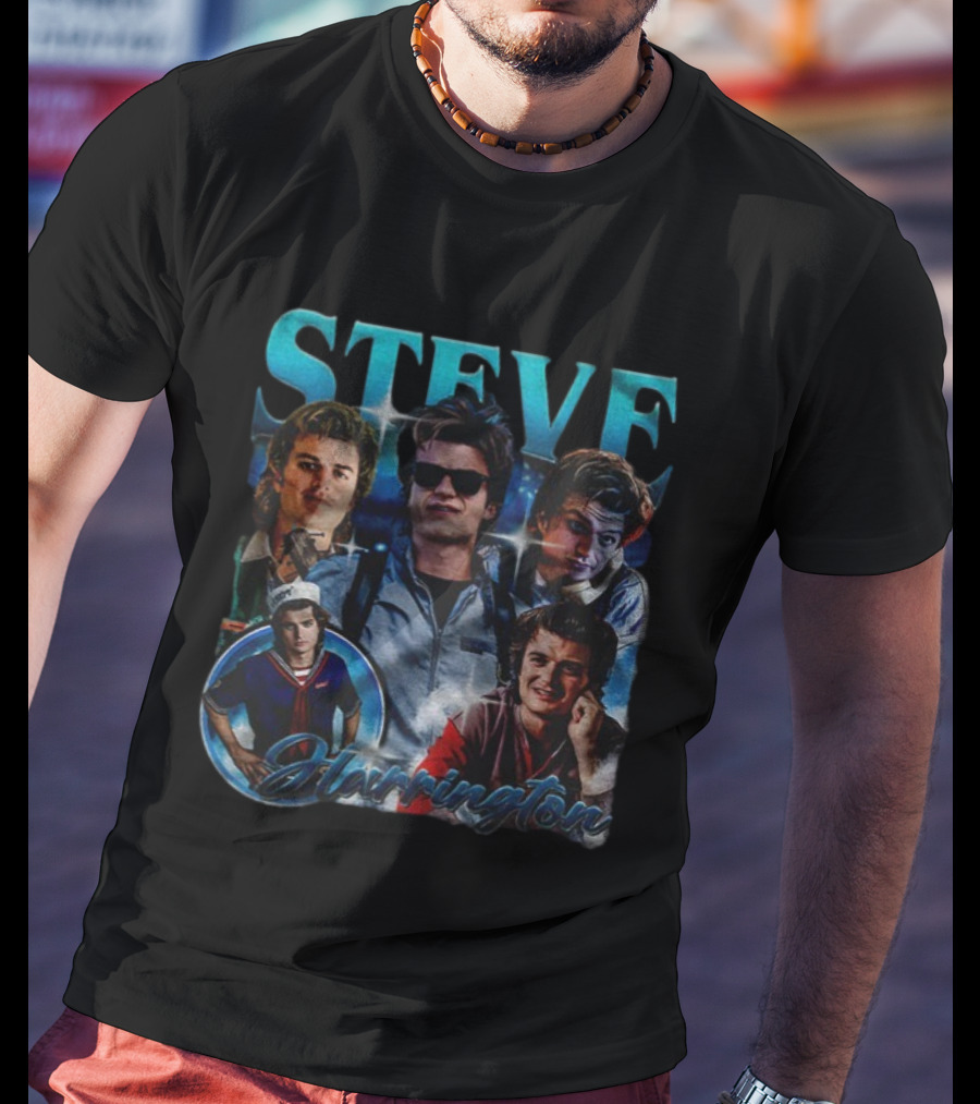 Steve Harrington Vintage Bootleg TV Series Collage T-Shirt
