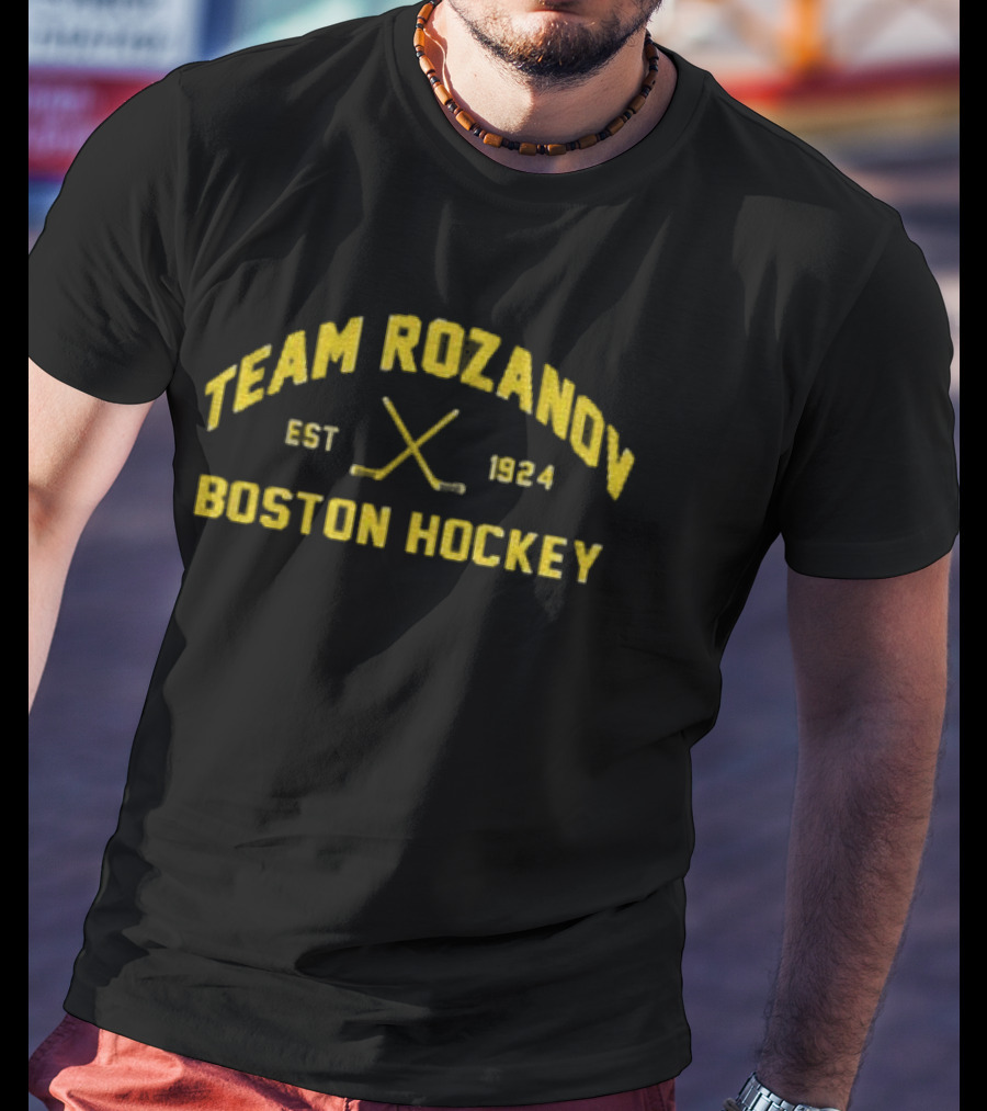Team Ilya Rozanov 81 Boston Hockey Est 1924 Vintage Style T-Shirt