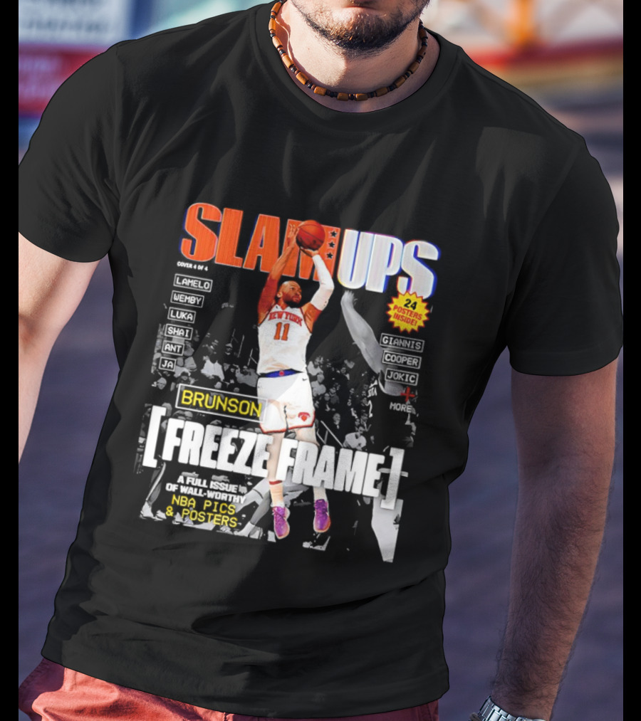 SLAM Ups Jalen Brunson Freeze Frame New York Knicks NBA Inside T-Shirt
