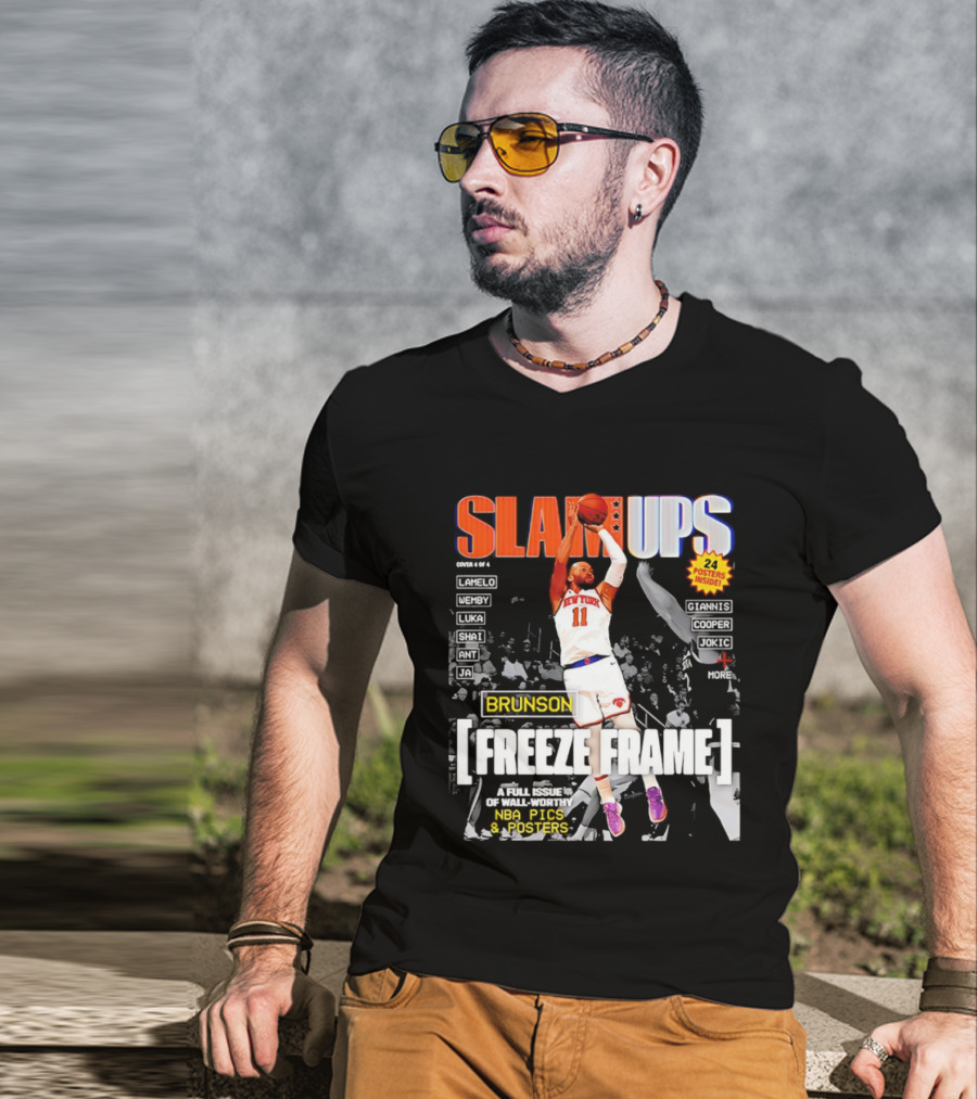 SLAM Ups Jalen Brunson Freeze Frame New York Knicks NBA Inside T-Shirt