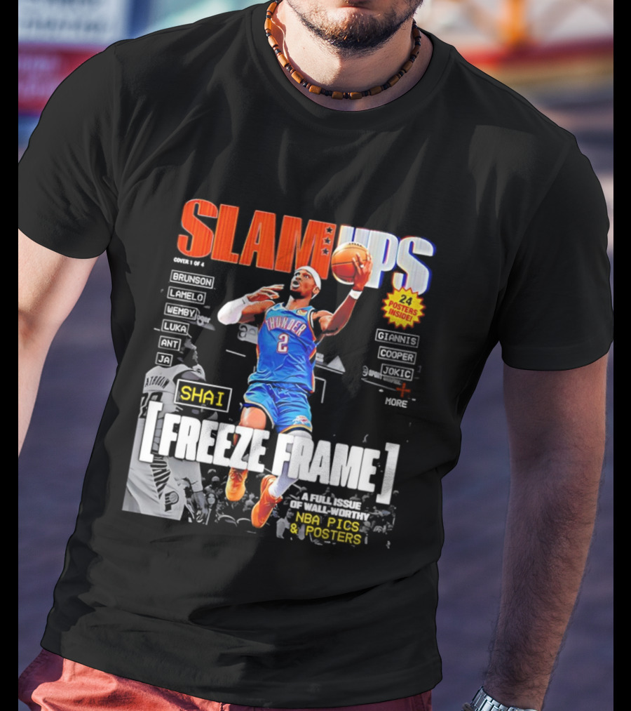 SLAM Ups Shai Gilgeous Alexander Freeze Frame Thunder NBA Picks S T-Shirt