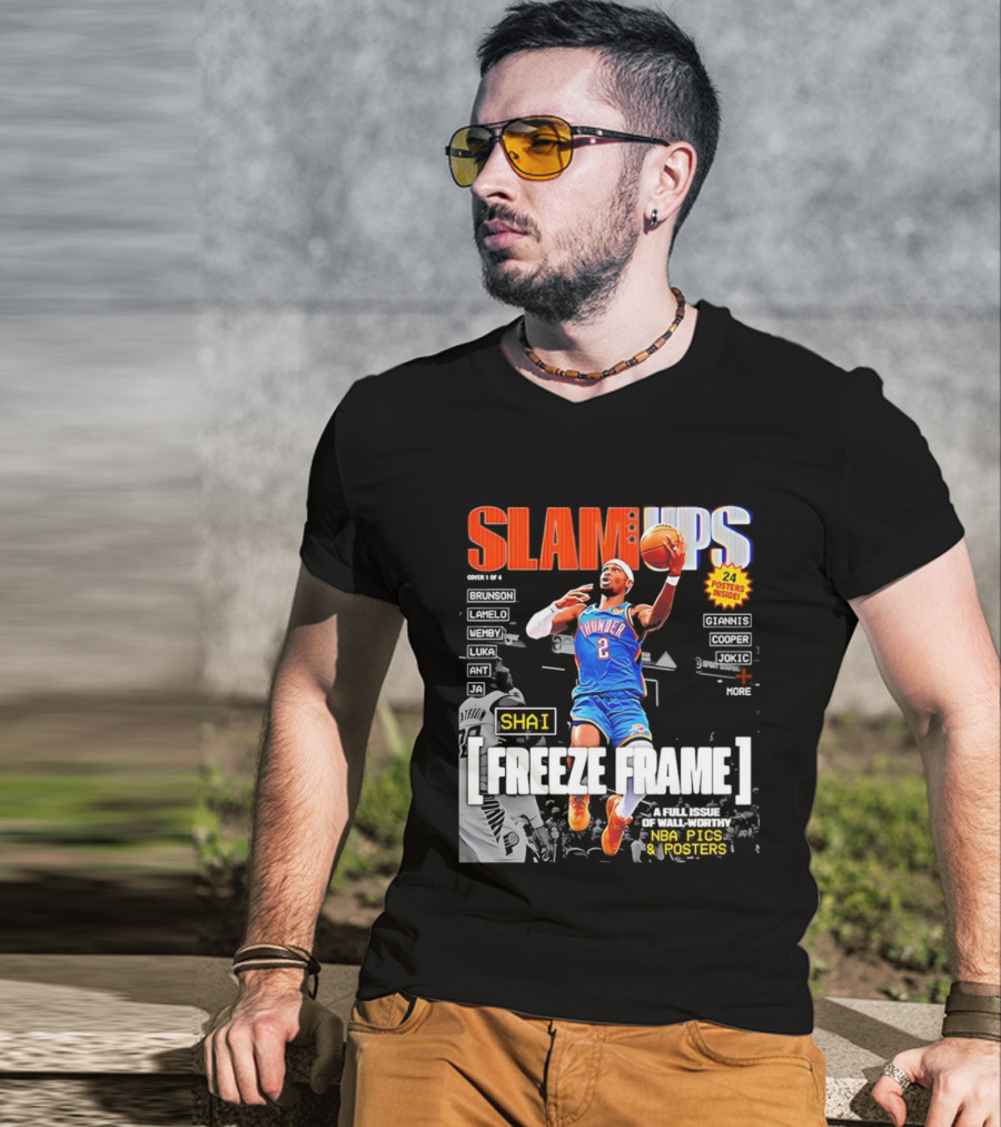 SLAM Ups Shai Gilgeous Alexander Freeze Frame Thunder NBA Picks S T-Shirt